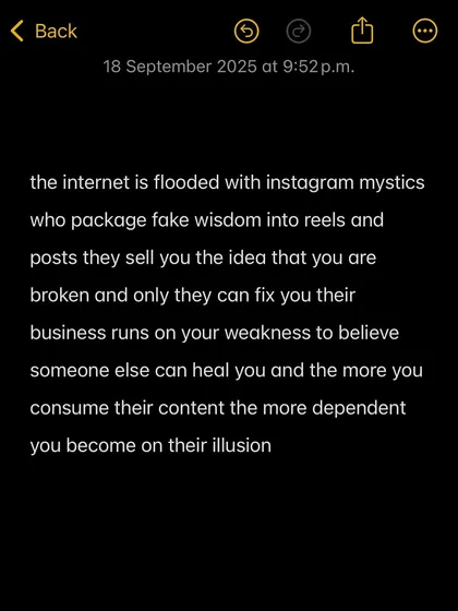 The internet is flooded with Instagram mystics who package fake wisdom into reels. Their business runs on your weakness and your belief that someone else can heal you.