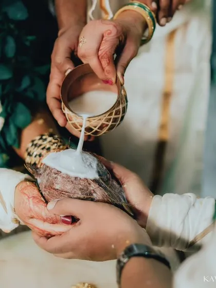 Capturing the beauty of tradition is a passion of mine. This shot from a South Indian wedding ceremony shows the 'Kanyadaanam' ritual, a deeply symbolic and emotional moment.