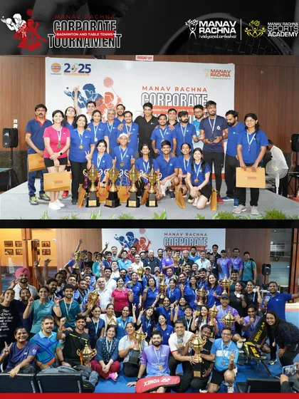 A group photo of all the participants and winners. Our corporate tournaments are about more than just winning; they are about participation, team spirit, and creating a memorable experience for everyone involved.