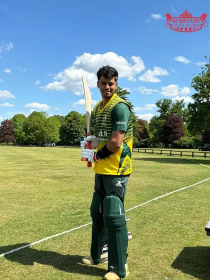 Our own Hitesh Chauhan, padded up and ready to bat while playing club cricket in the United Kingdom.