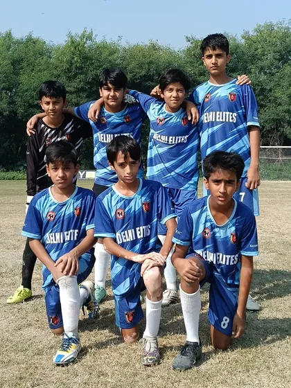 Our U-13 team posing for a photo before their HCL Youth League match.