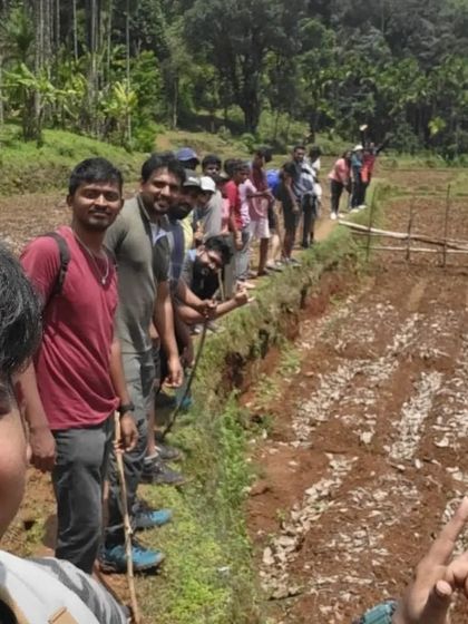 A selfie moment with the group during the Kodachadri trek, capturing the fun and camaraderie.