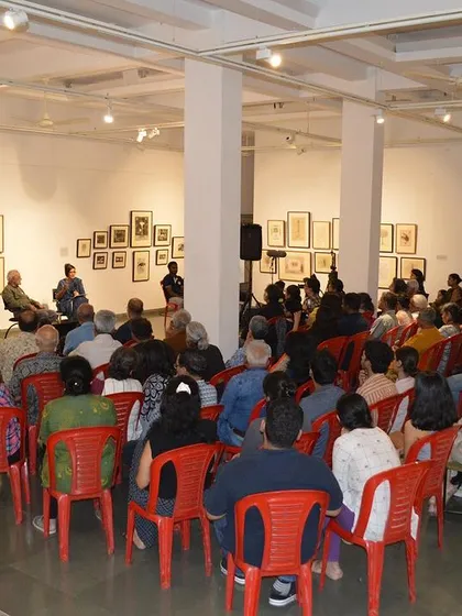 The audience at the 'Hand Prints' artist talk.