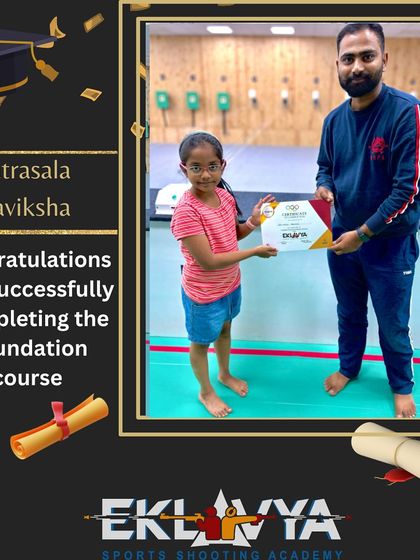 We celebrate every milestone. Here, we congratulate Satrasala Naviksha on successfully completing her foundation course in air weapon shooting.