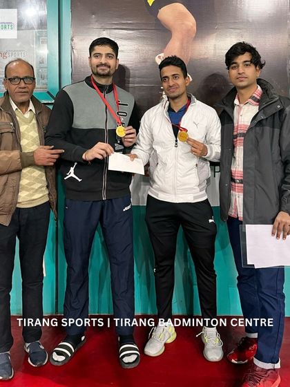 Winners of the Tirang Sports Amateur Badminton Tournament, an event designed for the recreational badminton community.