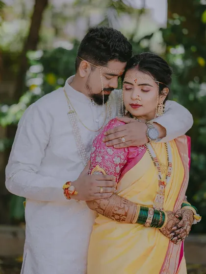 A tender embrace, with the couple holding each other close. This shot captures the deep emotional bond between them.