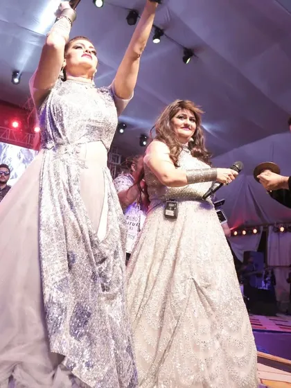A fun moment on stage with actor and director Rohit Shetty. We were so happy to have him visit and support our Navratri event.
