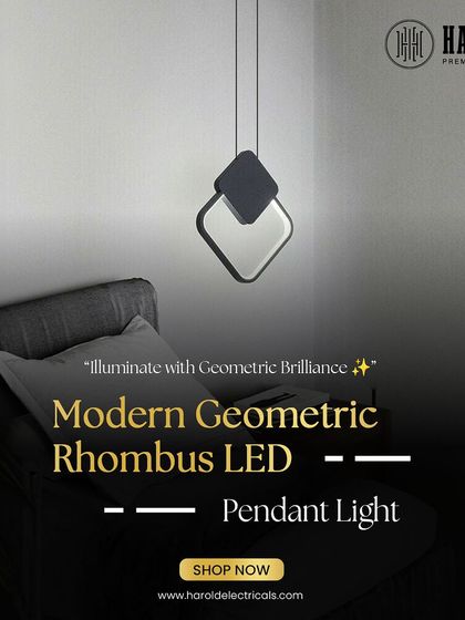The Modern Geometric Rhombus LED Pendant Light offers a unique, angular design. This minimalist fixture is perfect for adding a touch of contemporary charm as a bedside light or accent piece.
