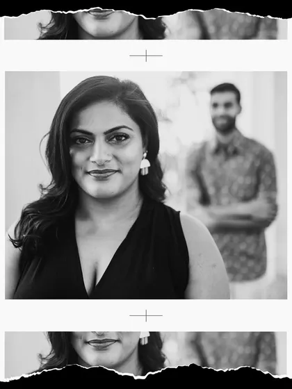 This black and white couple's portrait was designed to feel intimate and timeless. By using a shallow depth of field, I kept the focus on the woman's confident expression while keeping her partner softly in the background, adding a layer of storytelling to the image.