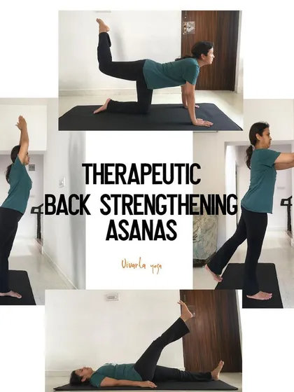 If you suffer from back pain, yoga can offer incredible relief. This collage shows several therapeutic asanas I teach specifically for back strengthening. These poses are designed to release tension, improve posture, and build a stronger, more resilient spine.