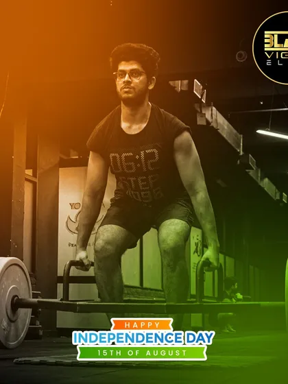 Celebrating the spirit of independence with strength and determination. A member performs a trap bar deadlift, a powerful exercise for building full-body strength.