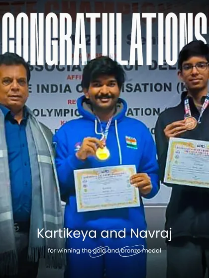 Celebrating our victories. Me with the gold and Navraj with the bronze at the Delhi State Championship. A proud day for MMA Master Kickers.