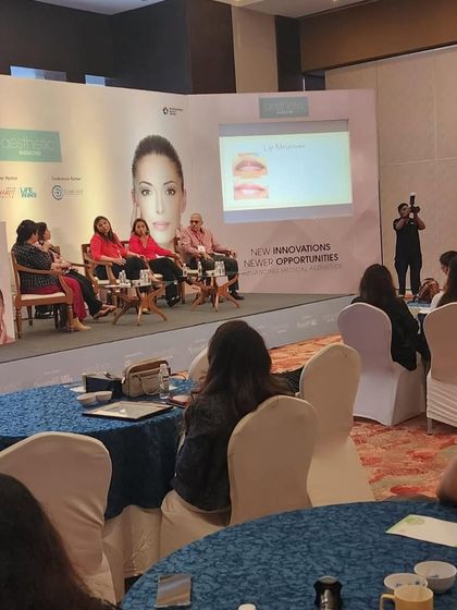 Another view from the stage during my panel discussion. We covered new innovations and opportunities in medical aesthetics, including advanced treatments for lip enhancement.