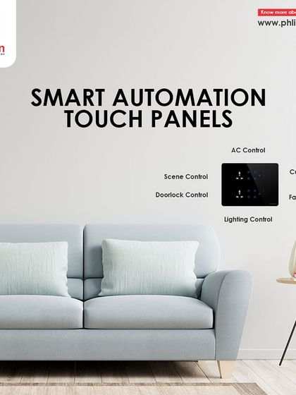 My smart automation touch panels can control everything from scenes, door locks, and lighting to your AC, curtains, and fans, all from one central, stylish interface.