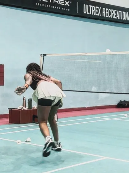 A player in mid-motion, demonstrating the dynamic footwork and body position required for an effective shot. This is the athleticism we build.