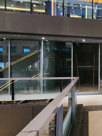 The exterior view of the jewellery experience centre site during the early stages of our work. This shows the empty shell that we completely transformed into a luxury retail space.