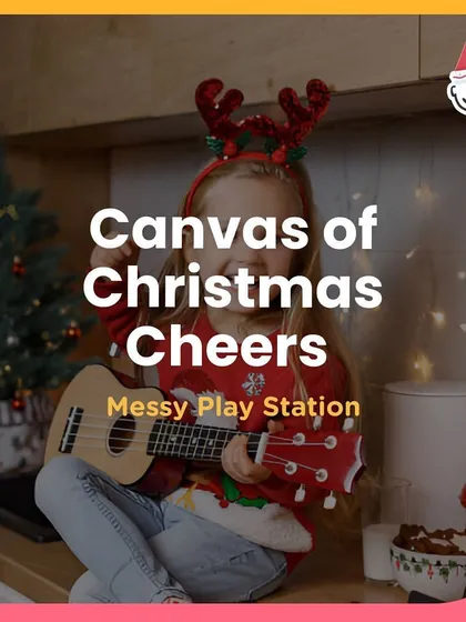 The Canvas of Christmas Cheers messy play station, where kids could get creative without worrying about making a mess.