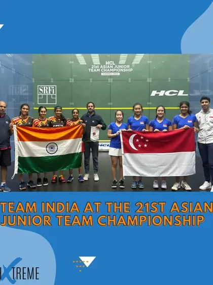 Team India's girls after their 3-0 victory over Singapore, securing a medal at the Asian Junior Team Championship.