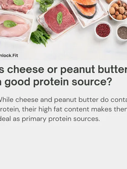Myth: Cheese or peanut butter are great protein sources. Fact: While they contain protein, their high fat content makes them less ideal as a primary protein source. It's important to look at the full macronutrient profile.