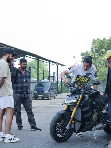 A beautiful Ducati Streetfighter V4 getting all the attention in the paddock. These bikes are works of art.
