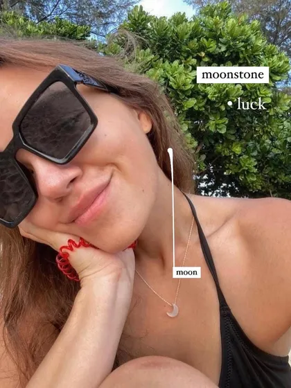 My 'ádhva' white moonstone Luna pendant, worn on a sunny day. This stone is a beautiful talisman for luck and new beginnings, especially when it comes to matters of the heart.