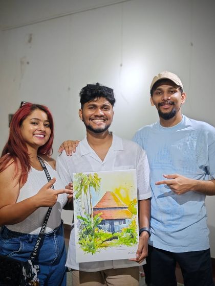 More friends and supporters who came to watch the live watercolor demo. Building this creative community is one of the most rewarding parts of my journey.
