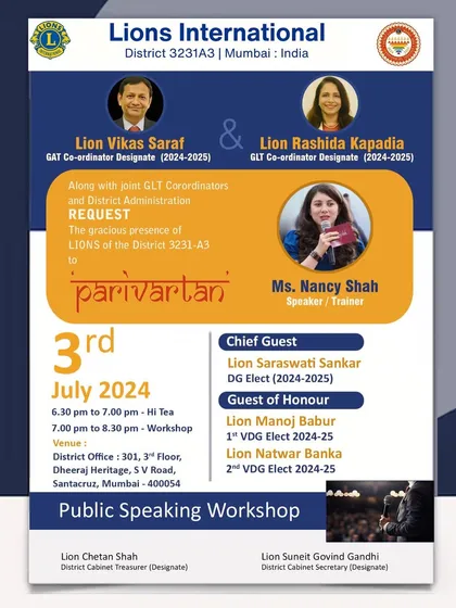 Public speaking is the art of making a powerful idea memorable. I was thrilled to be invited to conduct this workshop for the leadership team at LIONS International in Mumbai, empowering leaders who are changing the world.