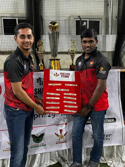 All smiles from the Strive & Shine Titans team owners after the SSPL Season 1 auctions.