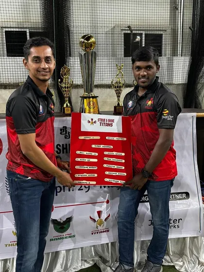 All smiles from the Strive & Shine Titans team owners after the SSPL Season 1 auctions.