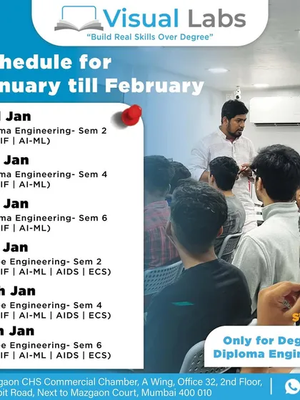 Here is our batch schedule for Diploma and Degree Engineering courses for January and February. Plan your learning journey with us.