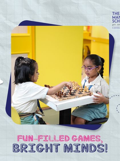 Fun-filled games lead to bright minds. Here, two students are deeply engaged in a game of chess, developing strategic thinking and focus.
