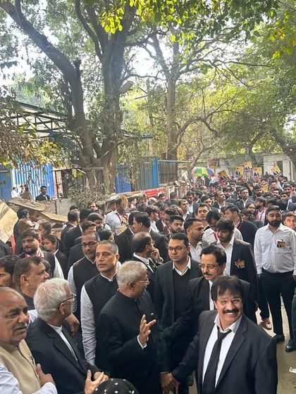 Walking with my supporters through the court premises. This is not just a campaign, it's a movement built on the trust of my peers in the Gurugram legal community.