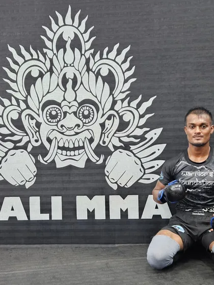 A portrait of our fighter ready to train at Bali MMA.