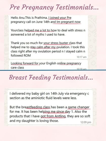 My breastfeeding class was a "game changer" for this new mom, while another student found my pre-pregnancy class to be the stress buster she needed.