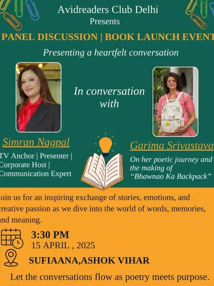 We are a platform that nurtures and celebrates our own talent. This is the official poster for the book launch of "Bhawnao Ka Backpack," a beautiful collection of poetry written by our very own member, Garima Srivastava.