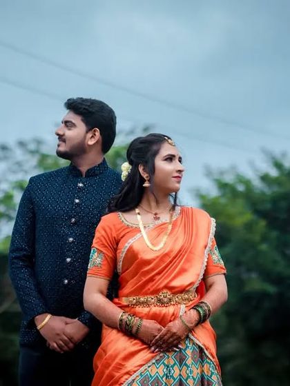 A stylish portrait of an engaged couple. We work with you to find poses that feel natural and reflect your personalities.