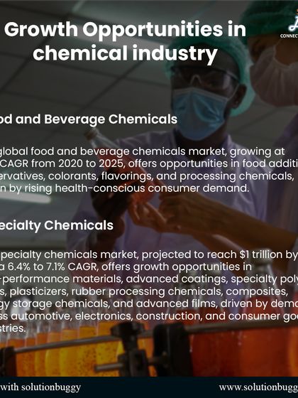 The chemical industry in India is evolving rapidly, with major growth opportunities in food & beverage chemicals and specialty chemicals. I offer tailored consulting to help you thrive in this sector.