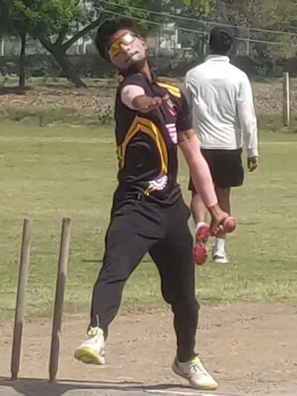 This bowler is working on his action during an open ground session. Repetition is key to building muscle memory for a consistent bowling action.