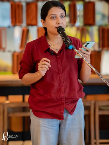 A moment of heartfelt expression from a poet at our Sunday gathering. We strive to create a safe space where performers can be vulnerable and authentic.
