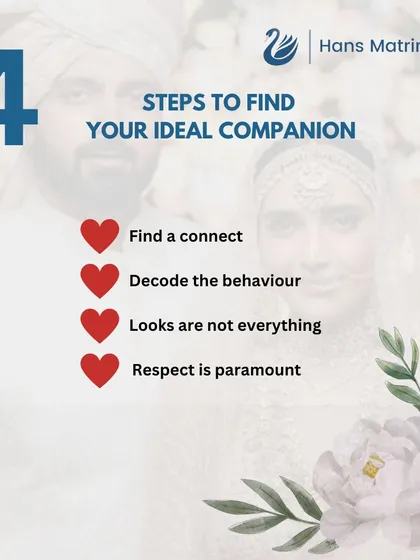These four steps can help you find your ideal companion. Finding a connect, understanding behavior, looking beyond appearances, and ensuring respect are paramount.