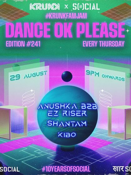A B2B set with EZ Riser for Dance OK Please at Khar Social. Going back-to-back with another DJ is a fun challenge, creating something new together.