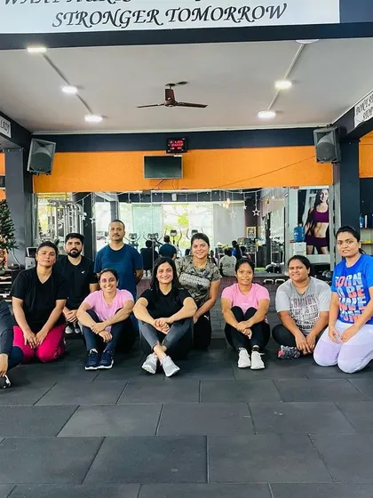 The aftermath of a great aerobics session. We're tired but happy.
