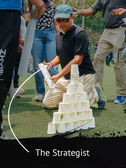 And every team needs one: The Strategist, who is laser-focused on winning the Pyramid Builder challenge.