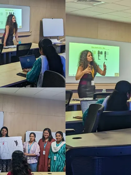 A collage from my image consulting session, showing different modules in action. From presentations on professional dress codes to hands on activities, my goal is to create a dynamic and comprehensive learning experience.