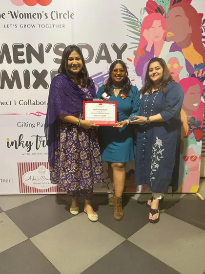 Another proud moment, being awarded for 'Outstanding Performance of a Woman Entrepreneur in the Handcrafted Industry' by The Women's Circle.