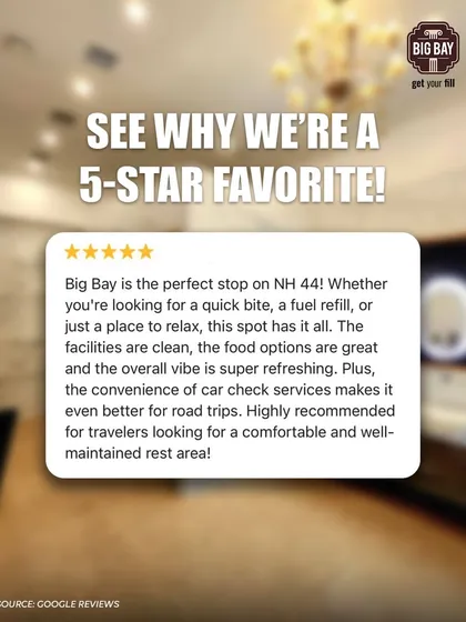 This review calls us the "perfect stop on NH 44," highlighting our clean facilities, great food options, refreshing vibe, and the convenience of car check services.