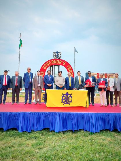 The presentation stage for The Good-Bye Cup, marking the end of a successful season.