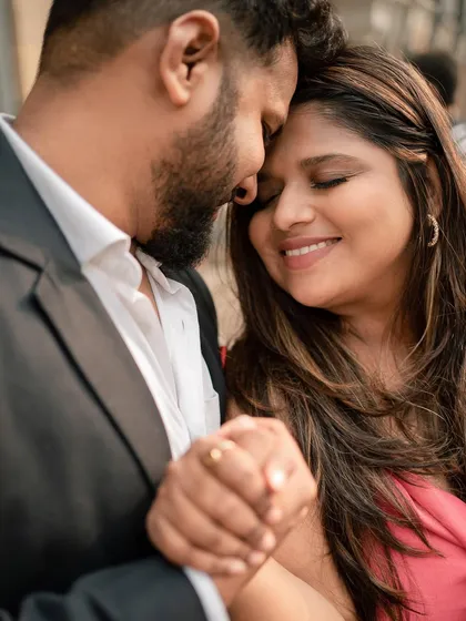 A sweet moment from a pre-wedding photoshoot. I provide on-location makeup to ensure you look perfect for your pictures.