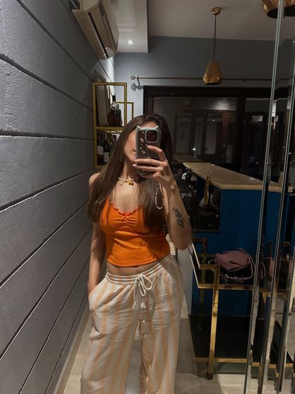 A mirror selfie capturing a moment from my day. Life lately has been about slow days, matcha, and lots of love.