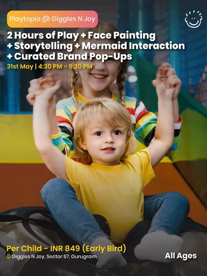 Playtopia at Giggles N Joy, a multi-activity event for all ages.